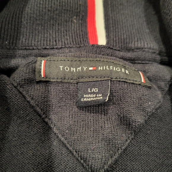 Tommy Hilfiger Knitted Sweater Regular Fit Quarter Zip Mens Size Large - Picture 4 of 8